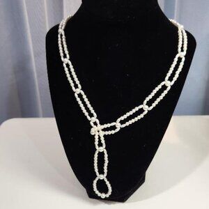Vintage Faux Pearl lariat Necklace